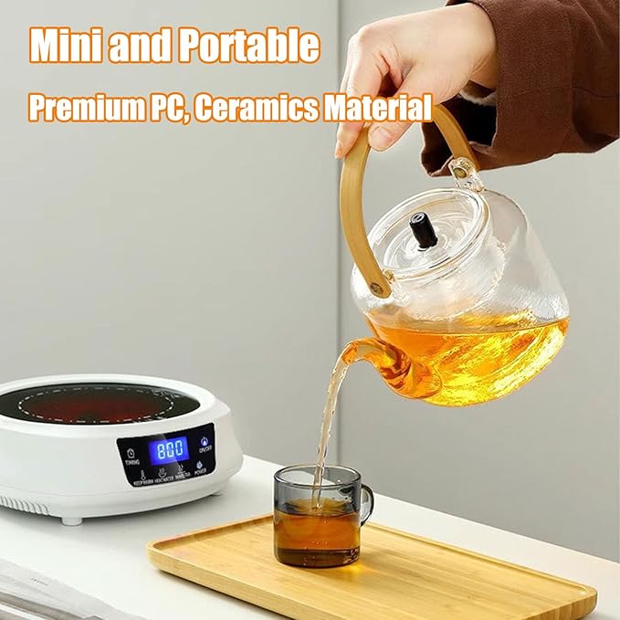 Portable 800w Electric Mini Stove Hot Plate, Electric Ceramic Stove With Adjustable Power Levels For Boiling Water Making Tea And Coffee(white)