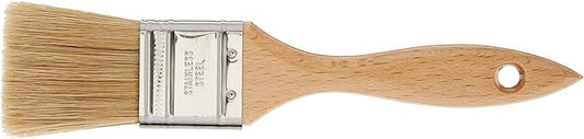 Ateco Pastry Brush, 1.5-Inch Wide Head with Natural White Boar Bristles, Stainless Steel Ferrule & Wood Handle