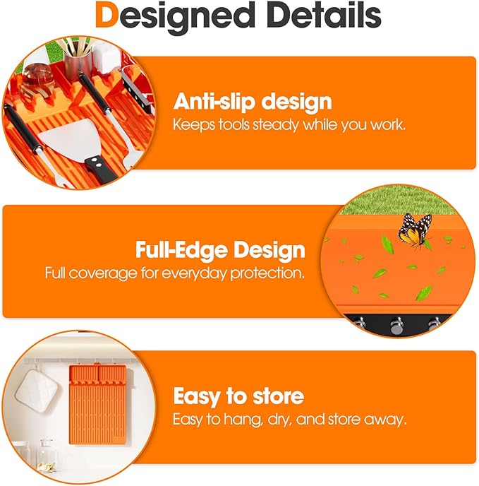 Snuggery 29 Inch Griddle Mat Kit for Blackstone – Heavy-Duty Silicone Flat Top Grill Cover with Tool Mat – Outdoor Waterproof Rust-Prevention BBQ Protector for Backyard & All-Season Storage