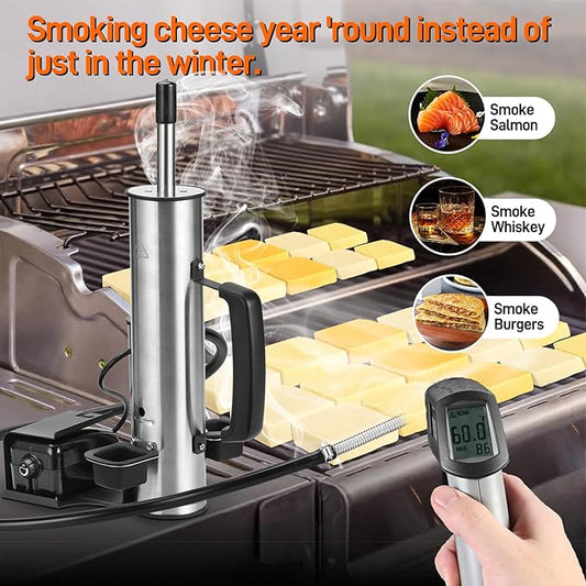 2026 Upgrade Electric Smoker Generator, Cold Smoker 60-70°F for Cheese/Salmon, Adjustable Smoke Volume Air Pump, Smoke Tube for Pellet Smoker, Fits Gas/Pellet Grill, Smoking Accessory Gift for Men