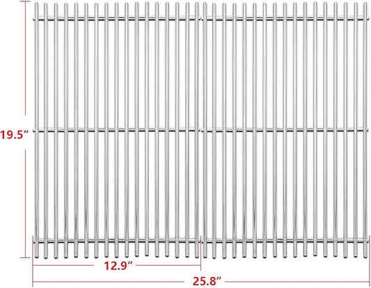 7528 Cooking Grates for Weber Genesis E and S Series 300 E310 E320 S310 S320 Gas Grills, 304 Stainless Steel Grid 2 Pack for Pit Boss PB700 Series Grates 19.5 x 12.9 x 0.6"