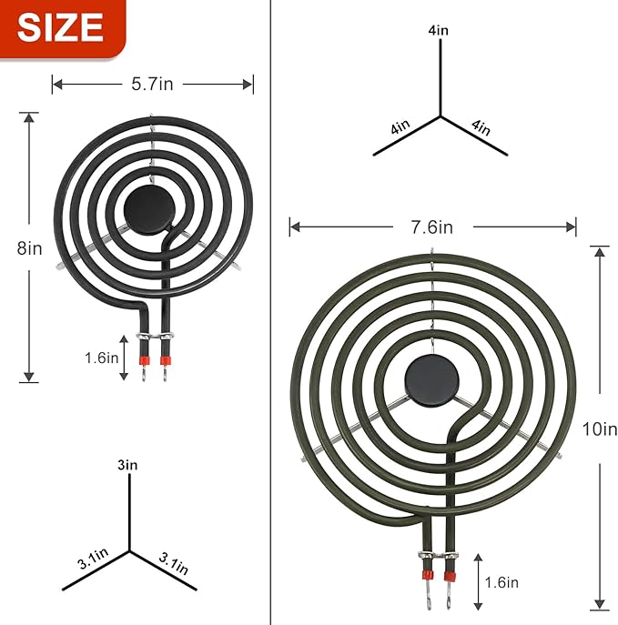 Porcelain Burner Drip Pan & MP22YA Electric Range Burner Element Unit Set Replacement - Compatible with Whirlpool Electric Range Stove by AMI PARTS