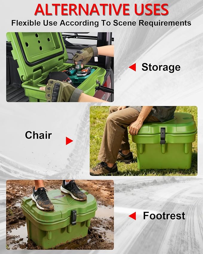 StarknightMT UTV Bed Box 6 GAL Waterproof Cargo Storage Compatible with Polaris General 1000 2016-2023 Ranger/XP 1000 900 570 500 Accessories Parts SXS Tool Box