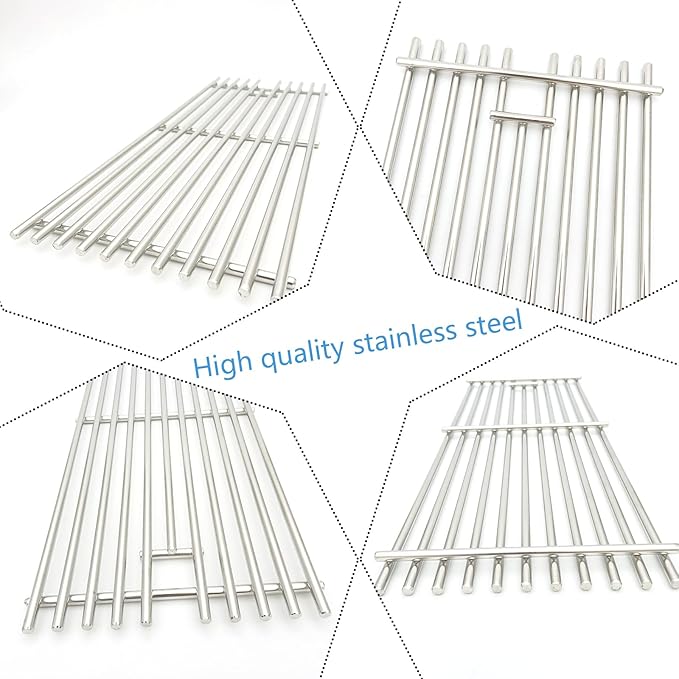 19-1/4" Stainless Steel 5 Cooking Grates Replacement Parts for Bull Angus 40" Grill 57568 57569 57568CE 57568AGA 57569CE Brahma Lion Premium L90000 57569CE 57569CE And Cal Flame Gas Grill 16517