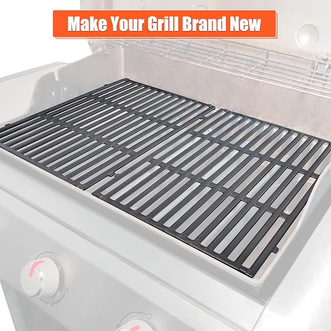 Genesis ii Grill Grates for Weber Genesis II 300 and Genesis II LX 300 Series Grills, Genesis II E&S 310 315 320 325 340, 18.75" Grill Parts for Weber Genesis 2, Weber 66095 66802,66805, Cast Iron