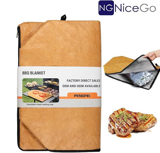 NiceGo BBQ Meat Blanket, Insulated Brisket Resting Bag for Turkey, Pork Shoulder & Beef, 15x21x7 Inch, 5-Layer Insulation, Washable Oxford Cloth (Bag)