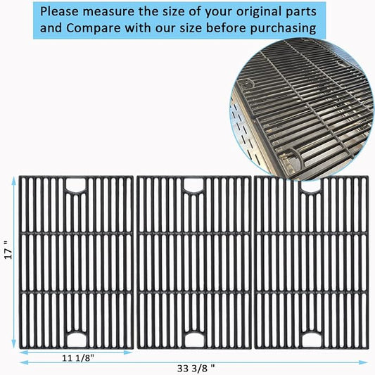 17 inch Cooking Grates for Nexgrill 6-Burner Deluxe 720-0896B Gas Grill, Cast Iron Grill Grids for Home Depot 720-0898 720-0896E 720-0896X 720-0896 720-0896BK 720-0896C 720-0898A Replacement Part