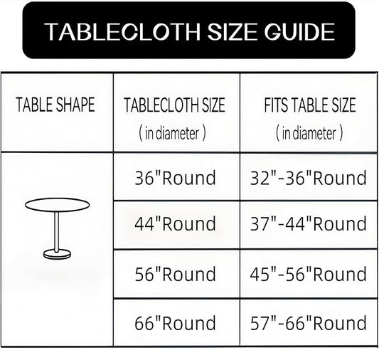 Walrus Round Vinyl Fitted Tablecloth with Flannel Backing Elastic Edge Design Table Cover Waterproof Oil-Proof PVC Table Cloth Stain-Resistant Best for 37"-44" Round