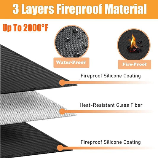 3' X 5' heat shield for the wall behind the grill, Fireproof heat shield for grill, protecting deck fence railing from grill heat, stove wall protector, BBQ Smoke,grill mats for outdoor grill