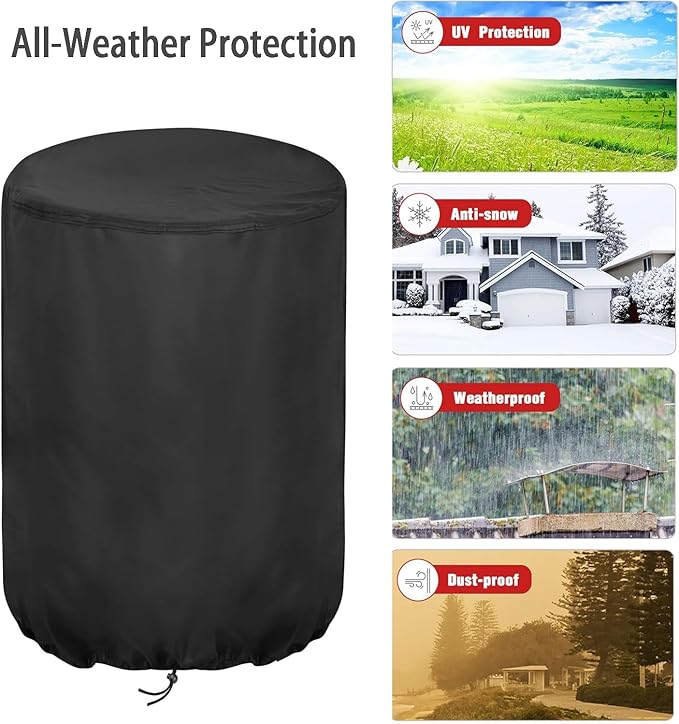 Outdoor Fryers Cover for Feasto / for RYHOFOUD Propane Fryer Pot, Waterproof Outdoor Propane Gas Fish Fryer Pot Kit Covers for Deep Fryer Turkey Fryer Outdoor Cookers- 20”Dx23”H, Black