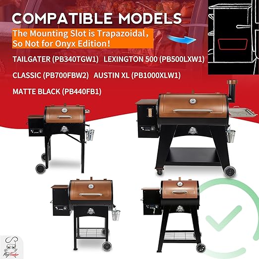Trapezoid Digital Control Board Replacement Part for Pit Boss Copper Series Wood Pellet Grill & Smoker Tailgater, Lexington, Classic, Austin XL, Matte Black (AC03P7-340)
