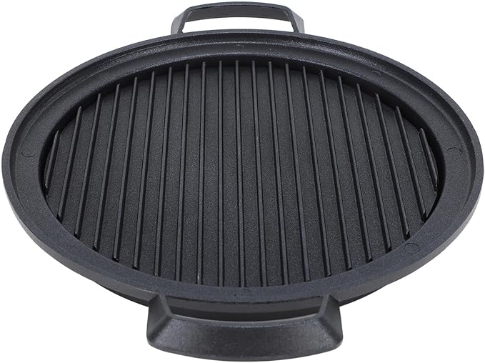Japanese Mini Hibachi Grill Aluminum Alloy Tabletop Charcoal BBQ Grill Quick Heating Uniform Heating Multi Functional Use for Family Gatherings Camping Picnics (Large Circle)
