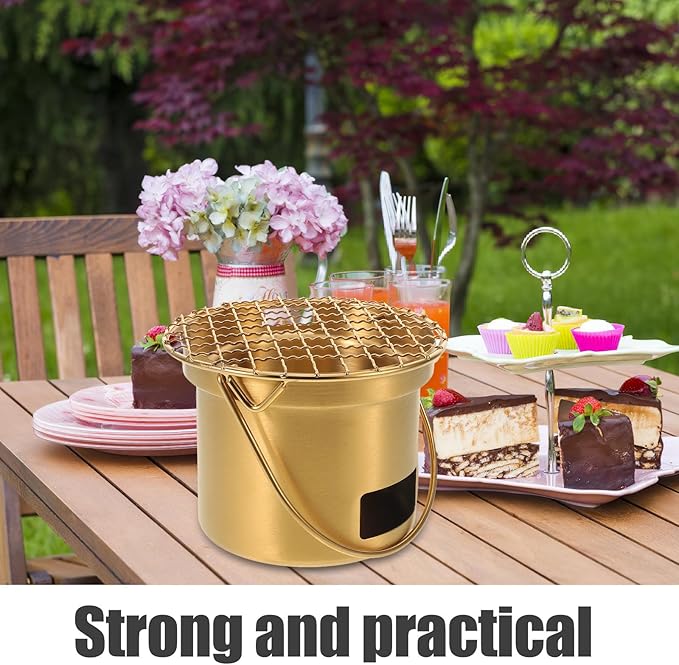 Small Grill: Stainless Steel Small Bbq Grill For Outdoor Camping Picnic Table - Portable Charcoal Barbecue Stove For Camping Backyard Picnic