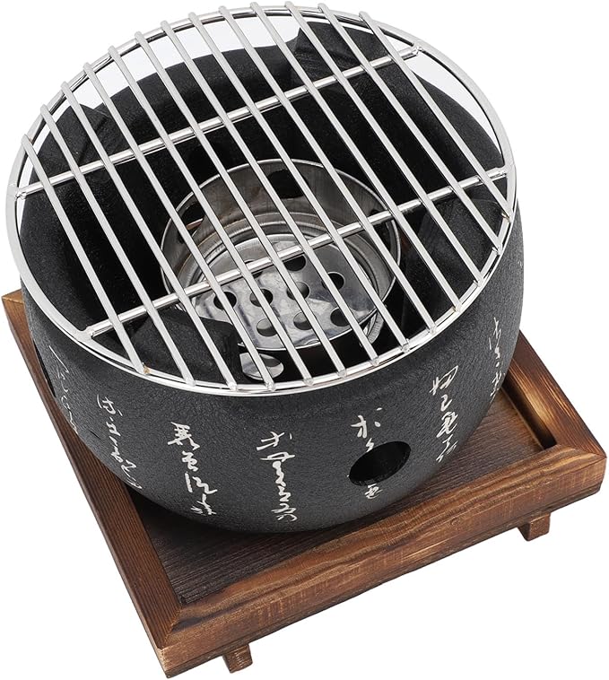 Zerodis Mini BBQ Grill Japanese Portable Charcoal Grill Quick Heating, Even Heating, Multifunctional Usage with Compact Design, Suitable for Families (S)