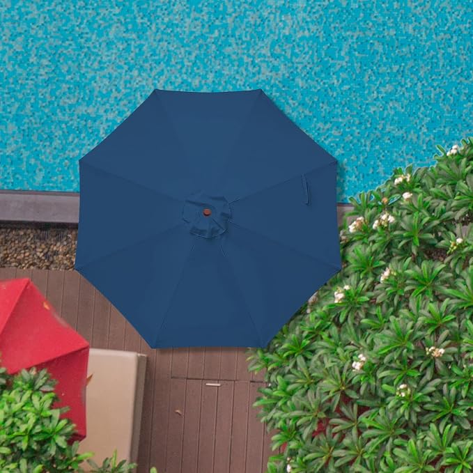 9ft Patio Umbrella Replacement Canopy,Outdoor Table Market Yard Umbrella Top Outdoor Umbrella Canopy with 8 Ribs