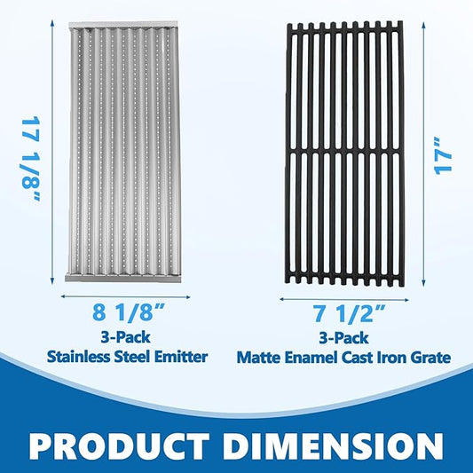 Emitter Plate & Grill Grate 463242516 for Charbroil Commercial Infrared 3 Burner Grills 463242515 466242515 463243016 463367016 466242516 463342620 463346017, Charbroil G474-0017-W1 G466-2400-W1 Parts