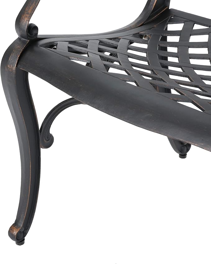 Christopher Knight Home Myrtle Beach Outdoor Aluminum Dining Chairs, 2-Pcs Set, Shiny Copper
