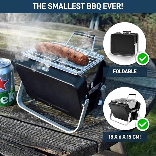 MikaMax – mm – World’s Smallest Barbecue – Portable & Foldable – Super Compact – Novelty Gift For Him & Her – Dimensions 18 x 6 x 15,5 cm