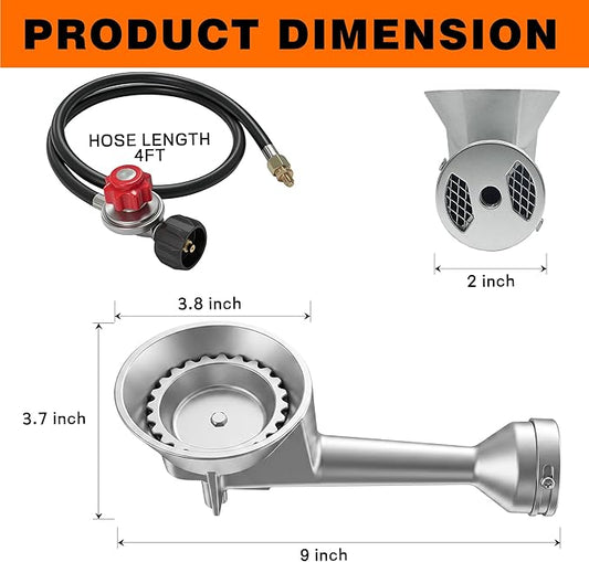 Veralune Taper High Pressure Cast-Iron Propane Burner Head, with 20 PSIG Adjustable Regulator, Taper Burner Head for Turkey Fryer Burners, Outdoor Cooking, Camping