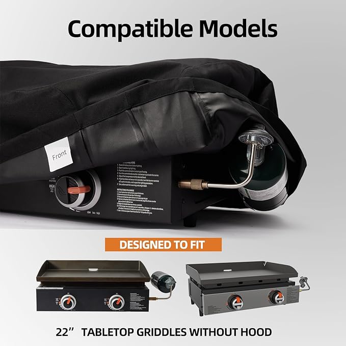 NOELIFE Grill Cover for Blackstone 17 inch Tabletop Griddle with Hood, Griddle Accessories for Blackstone 17, Propane Fuel Cylinder Can Be Covered Completely, Waterproof and Windproof (Cover Only)