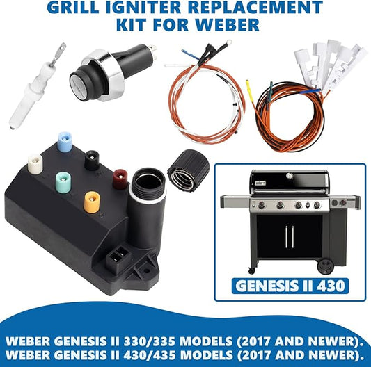 SafBbcue 67532 67533 Grill Igniter Kit for Weber GS4 Genesis II 330/335/430/435 Grills - Replacement for E-430/E-435/S-430/S-435, 6-Outlet Ignition System Kit