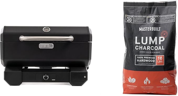Masterbuilt Lump Charcoal + Portable Charcoal Grill Cover Bundle