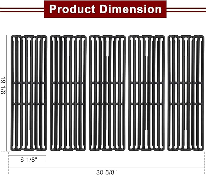 Hiorucet Grill Parts for Broil King 9561-54, 9561-57, 9561-64, 9561-67, Imperial XLS, Regal 420, Regal 440, Regal 490, Grill Grates, Heat Plates, Burner Tubes, Cross-Over Burner for Broil King Parts