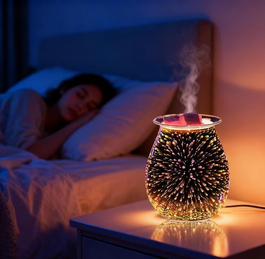 DICIMI Electric Wax Melt Warmer with 3D Firework Glass Design – Flameless Candle Diffuser Essential Oil Burner for Home Decor – Unique Birthday Gift for Women