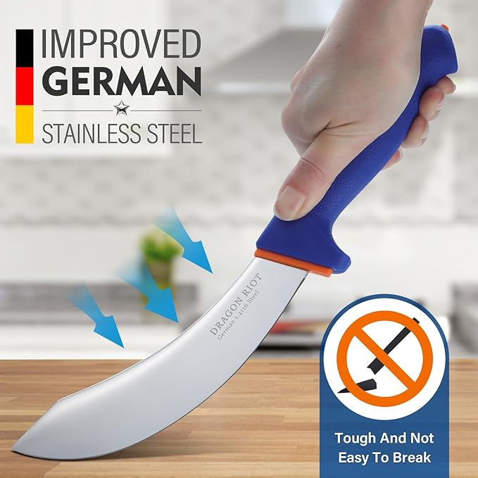 DRAGON RIOT 6 Inch Skinning Knife, Meat Butcher Knife for Beef & Processing, Stainless Steel Kitchen Knife, Sharp Boning & Cutting Knife with Non-Slip Handle