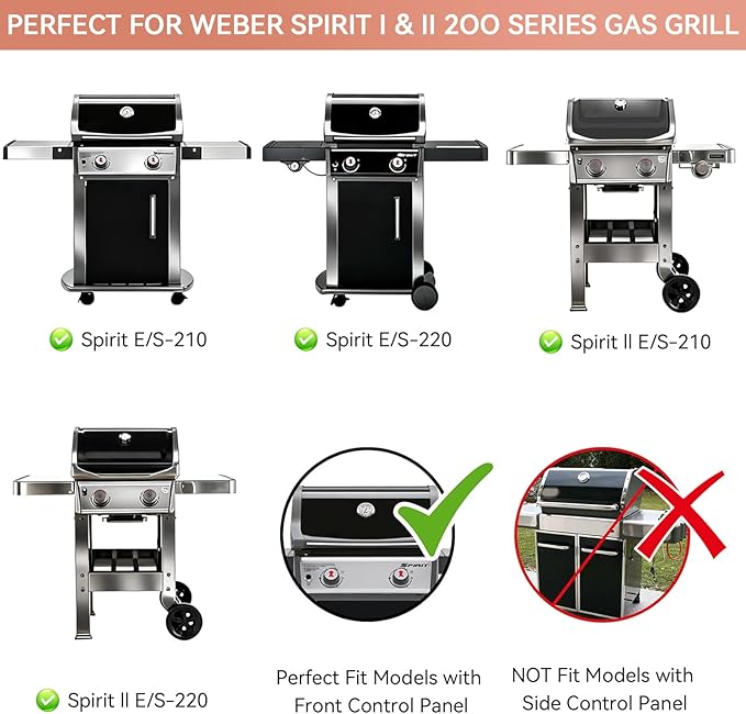 Spirit E-210 15.3" Flavorizer Bars for Weber Spirit I II & GS4 200 Series E210 E220 S210 S215 S220 with Front Control, 7635 Stainless Steel Flavor Bar Fits Weber 67045 68842 69796 Replacement Parts