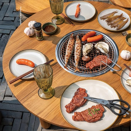 Barbecue Grill Chinese Barbecue Table Garden Outdoor Teak Tea Cooking Patio Decoration Low Tables Barbecue Charcoal Grill