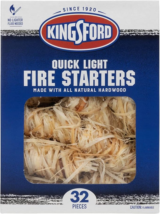Kingsford Original Charcoal Briquettes, 16 Pounds (Package May Vary) with Kingsford Quick Light Fire Starters, 32 Count Fire Starter Rolls