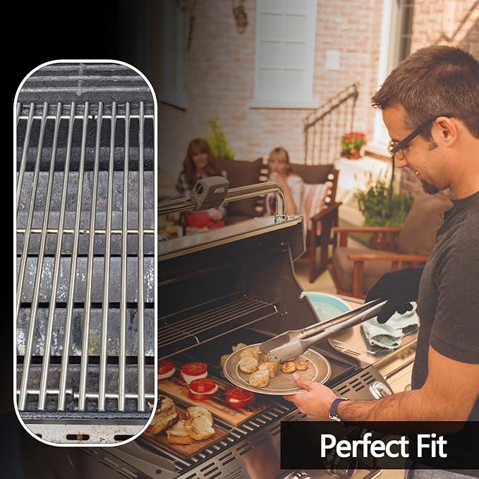 Hongso Genesis 2 Grill Grates SUS304 Stainless Steel for Weber Genesis II 300 Series E310 S310 E315 S315 E325 E330 E335 S330, LX S340 LX E340 Models, Genesis ii Grill Replacement Parts GS4 66802 66095