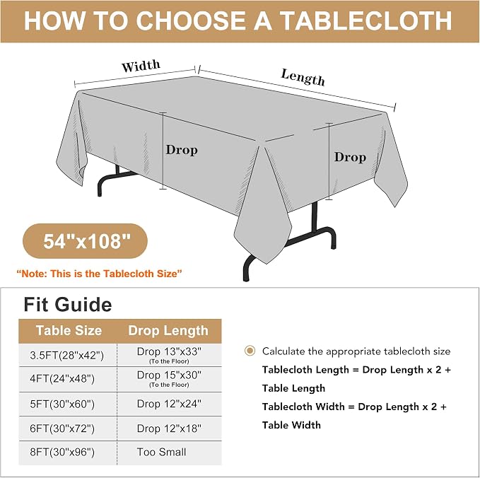 sancua Rectangle Tablecloth - 54 x 108 Inch - Stain and Wrinkle Resistant Washable Polyester Table Cloth, Decorative Fabric Table Cover for Dining Tables, Buffet Parties, Christmas Red