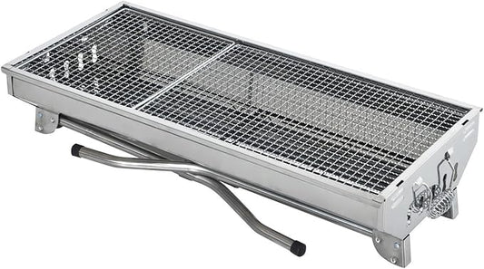 New Large 36 in x 13 in Russian Style Stainless Steel Portable Folding Charcoal BBQ Grill Camping Fishing House Party or in Park Nature Шашлык Грилл (Special Order, Allow Extra Time for Delivery)