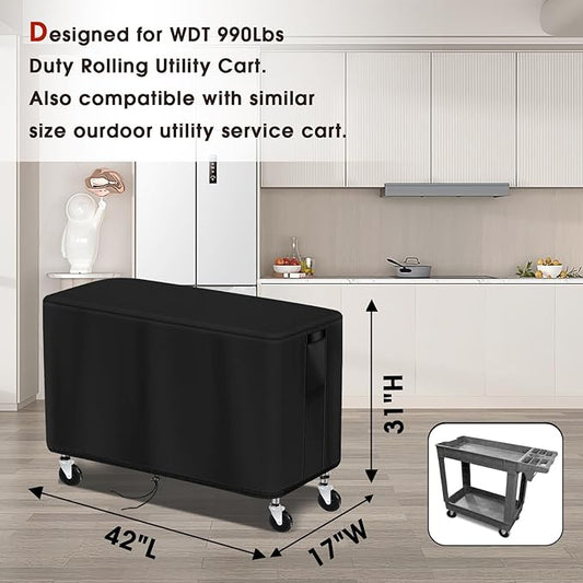 Prep Table Cover, Service Cart Cover for WEN 73009 500-Pound Service Utility Cart Waterproof Rolling Tool Carts Grill Table Covers - 42"Lx17"Wx31"H