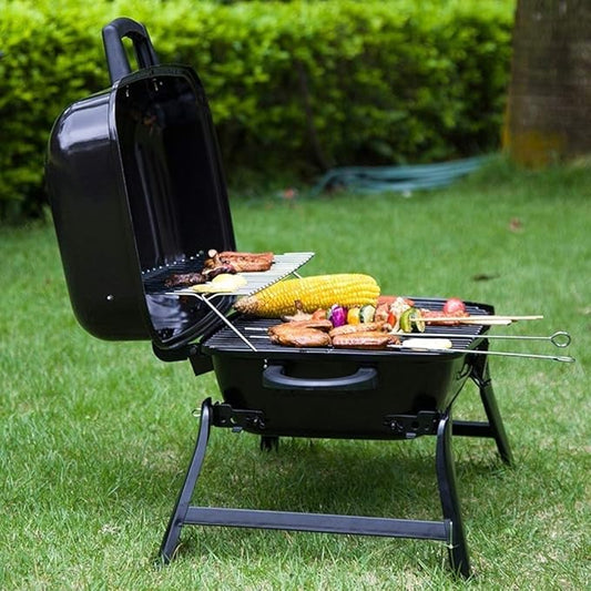 Portable Charcoal Grill for Camping BBQ, Outdoor Barbecue Grill Round Standing Grid with Double-Layer Cooking Area and Adjustable Vents for Backyard Patio,A-1