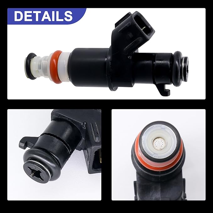 HiSport 16450-RAA-A01 Fuel Injectors 4PCS 8 Holes 2.4L L4 Compatible with Accord 2003-2007,CR-V 2005-2009,Element 2003-2001,Replacement For Acura Rsx 2.0L 2005-2006
