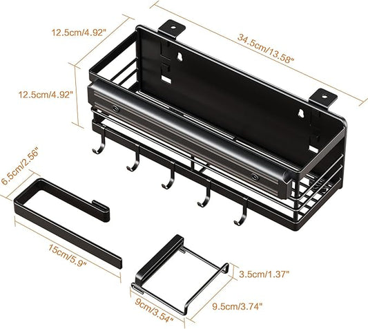 LIVOD Griddle Caddy - Magnetic Tool Holder for Blackstone Grills (17"-36") with Paper Towel Holder & Knife Rack