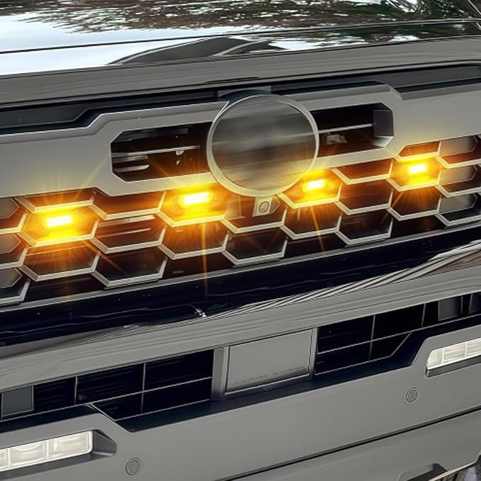 for Toyota Tacoma TRD Sport/Off Road/PreRunner 2024-2026 Front Grille LED Light Amber Light 4pcs Car Accessories