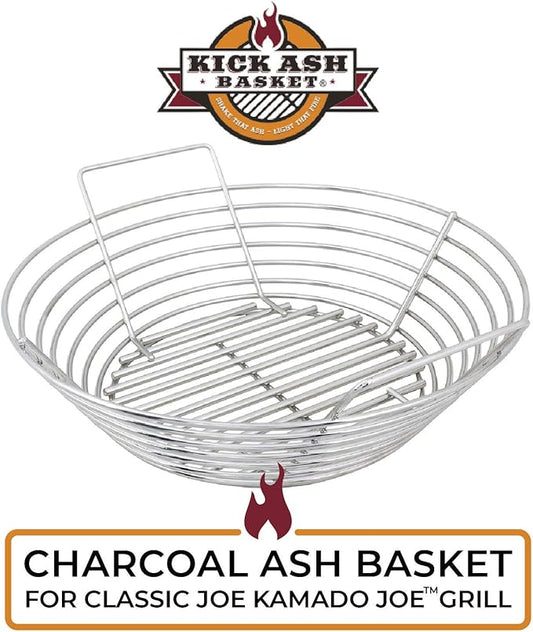 Kick Ash Basket Stainless Steel Charcoal Ash Basket for Kamado Joe Classic - Classic Kamado Grill Charcoal Basket Accessory - Designed in Wisconsin