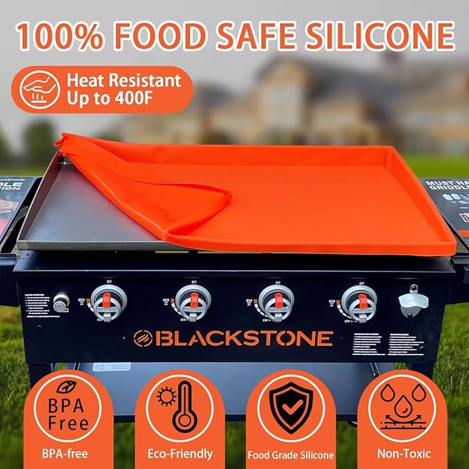 Silicone Griddle Mat - 36 Inch Magnetic Protective Top Cover for Blackstone Griddle - Heavy Duty Food-Grade Silicone, Easy to Clean, Foldable, Reusable