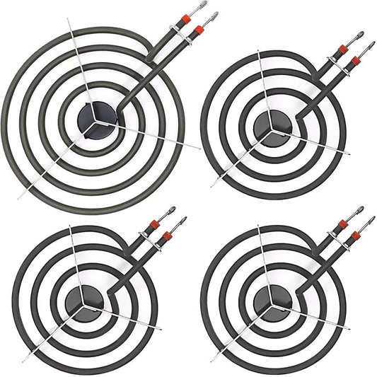 AMI PARTS SP22YA Electric Range Burner Element Unit Set Replacement Fit for G-E Hot-point Ro-per Ken-more Range Stoves (1 x WB30X253 8" & 3 x WB30X254 6")