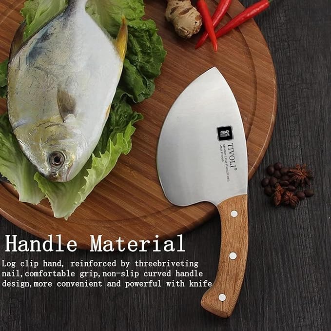 TIJERAS Seafood Market Aquatic Fish Knives Professional Tool Kitchen Knife Sharp Slaughter Fish Special Knife Meat Cleaver, Gifts for Men Women