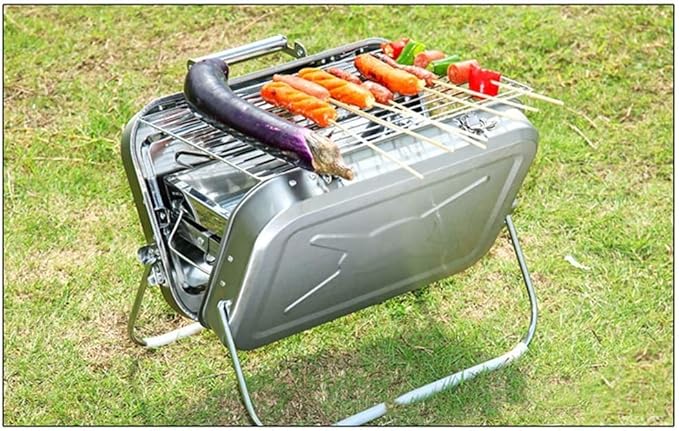 Barbecue Charcoal Grill Portable Charcoal Grill BBQ Grill Folding Small Barbecue Grill for Outdoor Grilling Camping Picnics BBQ Stove Charcoal BBQ Grill