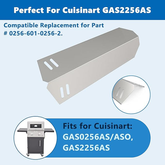SafBbcue Heat Plates Replacement for Cuisinart GAS0256AS/ASO, GAS2256AS Grill, Flame Tamer for Cuisinart Gas Grill, Stainless Steel Heat Shield, 2 Pack(0256-601-0256-2)