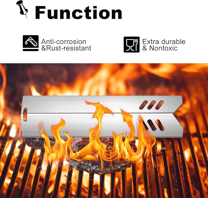 Grill Heat Plates Shield for Backyard Grill BY14-101-001-05 BY16-101-002-06,Revoace Gas Grill GBC1690W GBC1705WV GBC1706W GBC1793W,Uniflame GBC1030WRS GBC1134W Stainless Steel Burner Cover 14"
