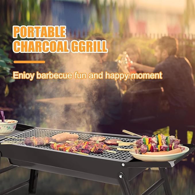 Barbecue Charcoal Grill Foldable Charcoal Grill Outdoor Barbecue Grill Portable Grill Suitable For Camping Portable Charcoal Grill
