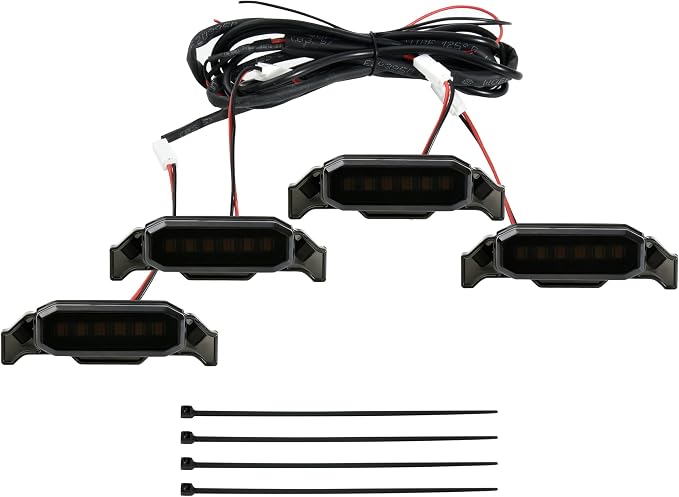 LED Grill Lights for 2018-2023 Jeep Wrangler JL JLU Amber 4pcs | Amber Front Bumper Running Marker Lamp, LED Grille Lights, Plug & Play, IP67 Waterproof, for Wrangler JL JLU Rubicon Sahara