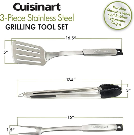 Cuisinart CGS-333 Professional Grill Tool Set (3-Piece),Black and Stainless Steel